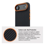 Чохол для мобільного телефону Armorstandart LikeCarbon2 SE MagCase Apple iPhone 17 Air Black Orange (ARM89155) (UA)