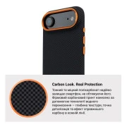 Чохол для мобільного телефону Armorstandart LikeCarbon2 SE MagCase Apple iPhone 17 Air Kevlar Black Orange (ARM89166) (UA)