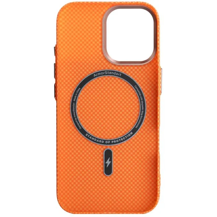 Чехол для мобильного телефона Armorstandart LikeCarbon2 SE MagCase Apple iPhone 17 Kevlar Orange Rose Gold (ARM89167) (UA)