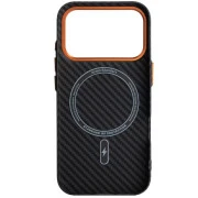 Чохол для мобільного телефону Armorstandart LikeCarbon2 SE MagCase Apple iPhone 17 Pro Black Orange (ARM89161) (UA)