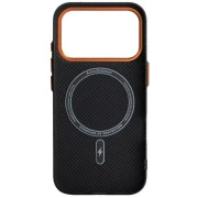 Чохол для мобільного телефону Armorstandart LikeCarbon2 SE MagCase Apple iPhone 17 Pro Kevlar Black Orange (ARM89164) (UA)