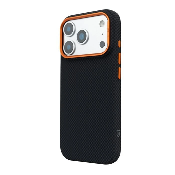 Чехол для мобильного телефона Armorstandart LikeCarbon2 SE MagCase Apple iPhone 17 Pro Kevlar Black Orange (ARM89164) (UA)