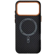 Чохол для мобільного телефону Armorstandart LikeCarbon2 SE MagCase Apple iPhone 17 Pro Max Black Orange (ARM89162) (UA)