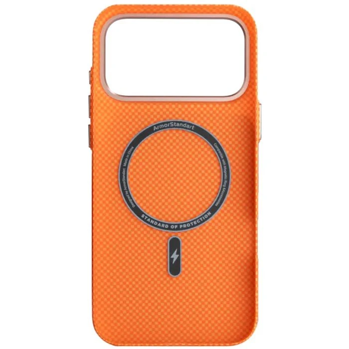 Чехол для мобильного телефона Armorstandart LikeCarbon2 SE MagCase Apple iPhone 17 Pro Max Kevlar Orange Rose Gold (ARM89169) (UA)