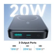 JOYROOM Magnetic Wireless 10000mAh 20W PD, QC, USB-C In/Out Black (JR-W020 / 6941237118455) (UA)