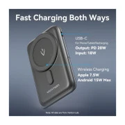 VENTION Magnetic Wireless 10000mAh 20W PD USB-C In/Out, QI-15W Black (FHNB0) (UA)