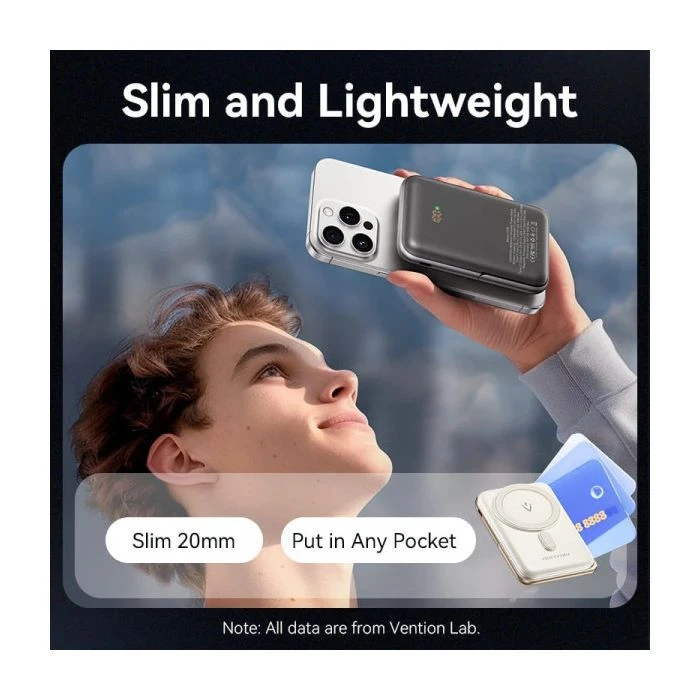 VENTION Magnetic Wireless 10000mAh 20W PD USB-C In/Out, QI-15W White (FHNW0) (UA)