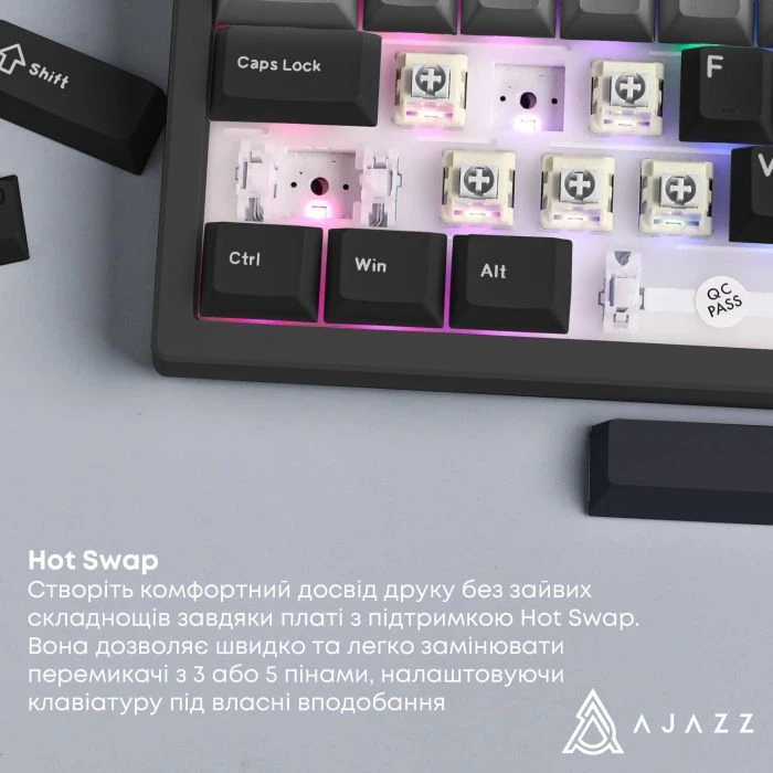 а Ajazz AK650 Day Dream Switch Gradient USB UA Black (AK650-DD-BG) (UA)