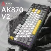 а Ajazz AK870 V2 Flying Fish Switch USB UA Black/Grey/Yellow (AK870-V2-FF-BGY) (UA)
