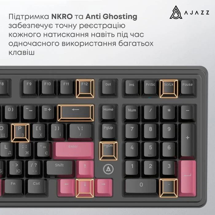 а Ajazz AK980 Red Switch USB UA Black (AK980-R-BR) (UA)