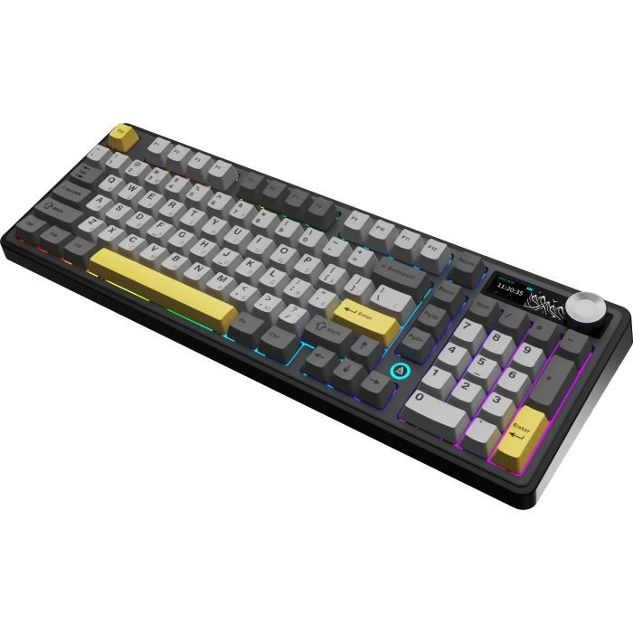 а Ajazz AK980 V2 Gift Switch V2 Wireless/Bluetooth/USB UA Black/Grey/Yellow (AK980-V2-G-BGY) (UA)