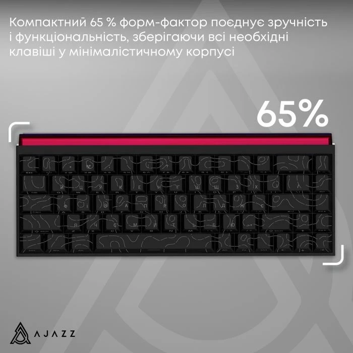 а Ajazz NK68 Red Switch USB UA Black (NK68-R-S-B) (UA)