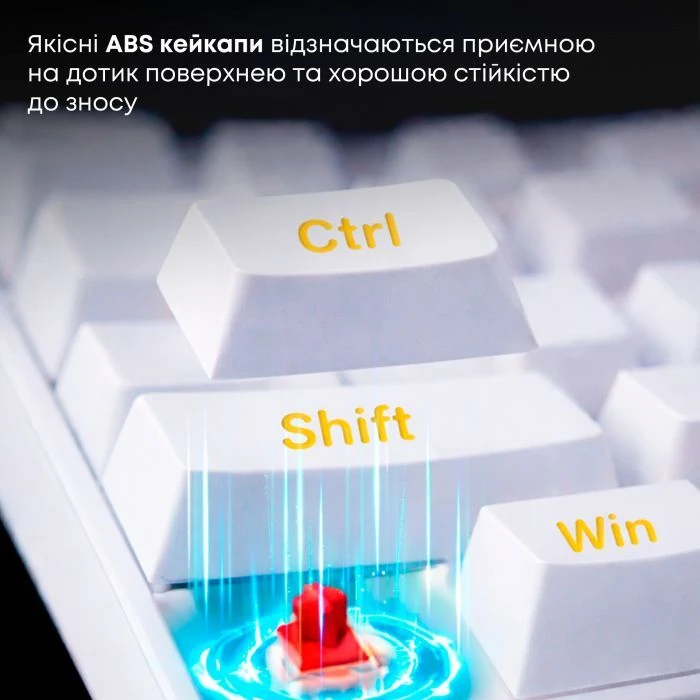а Ajazz NK68 Red Switch USB UA White (NK68-R-W) (UA)