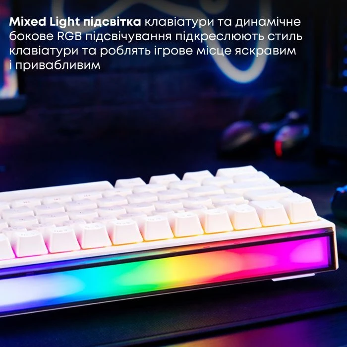 а Ajazz NK68 Red Switch USB UA White (NK68-R-W) (UA)