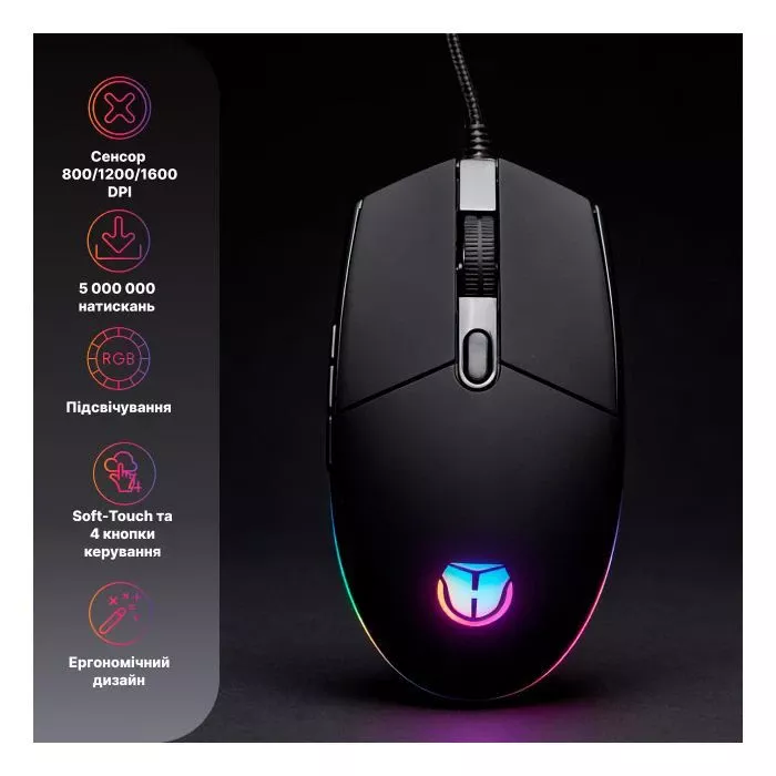 а Holmer M-02GS USB Black (M-02GS) (UA) Тип: Класичні; Підключення: