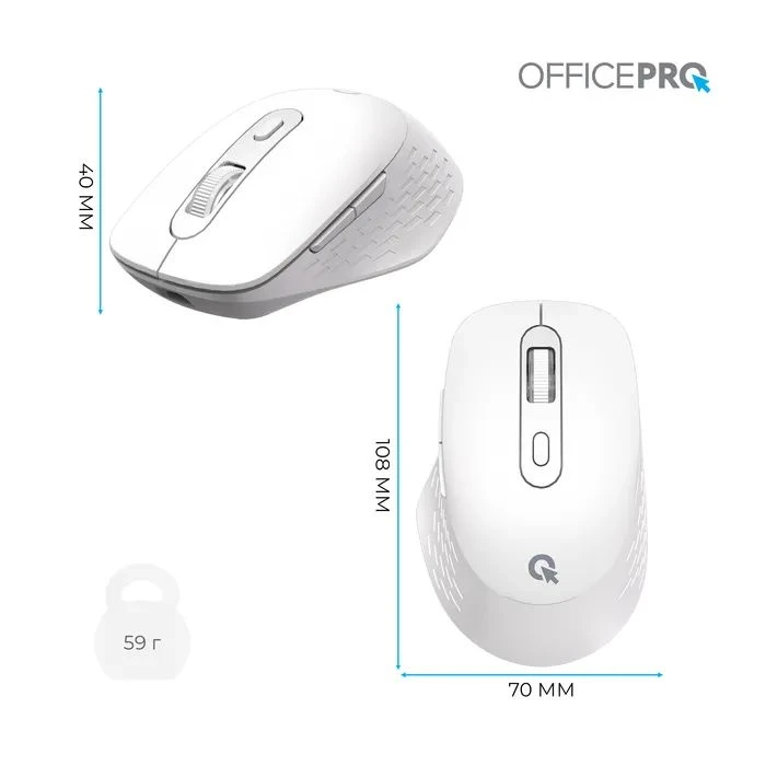 а OfficePro M265W Wireless/Bluetooth Silent Click White (M265W) (UA)