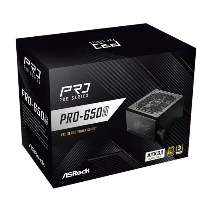 ASRock 650W (PRO-650G) (UA) Стандарт БП: ATX; Потужність: 650 Вт;