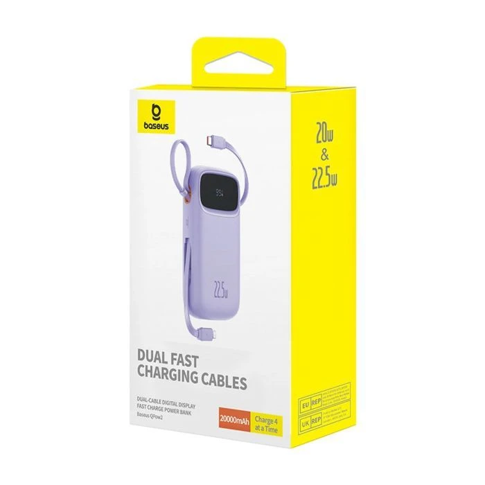 Baseus Qpow2 20000mAh 22.5W PD, QC/3.0, Purple (P10055002513-00) (UA)