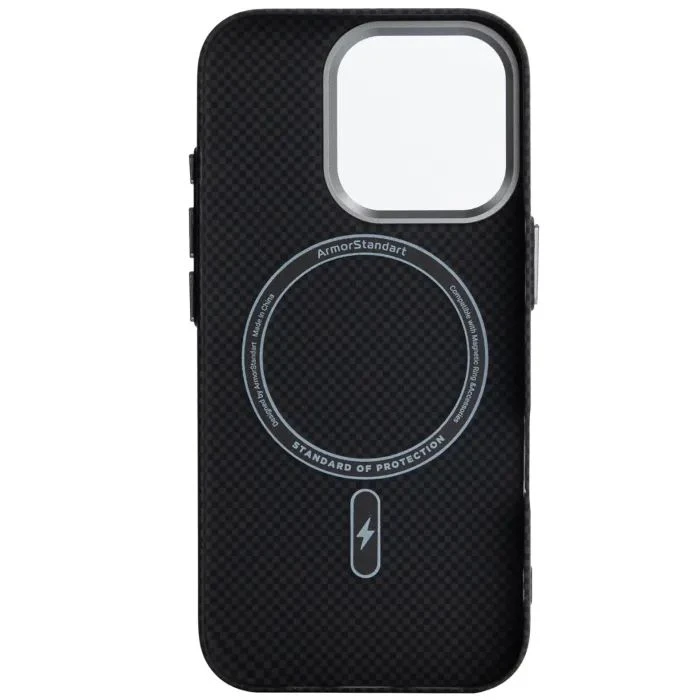 Чехол для мобильного телефона Armorstandart LikeCarbon2 MagCase Apple iPhone 15 Pro Kevlar Black (ARM88589) (UA)