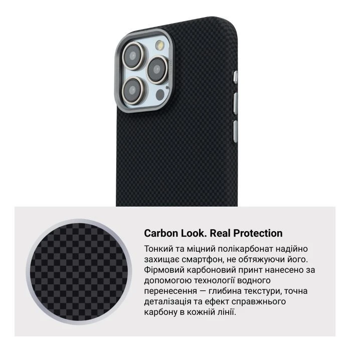 Чехол для мобильного телефона Armorstandart LikeCarbon2 MagCase Apple iPhone 15 Pro Kevlar Black (ARM88589) (UA)