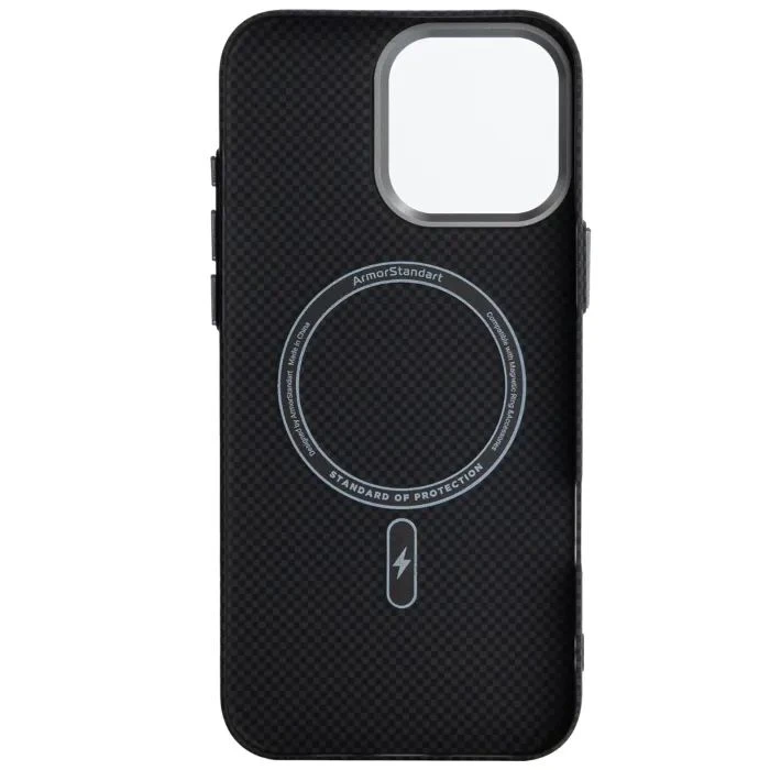 Чохол для мобільного телефону Armorstandart LikeCarbon2 MagCase Apple iPhone 15 Pro Max Kevlar Black (ARM88590) (UA)