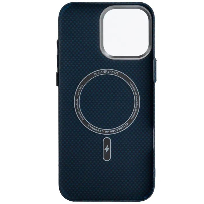 Чехол для мобильного телефона Armorstandart LikeCarbon2 MagCase Apple iPhone 16 Pro Max Kevlar Dark Blue (ARM88593) (UA)