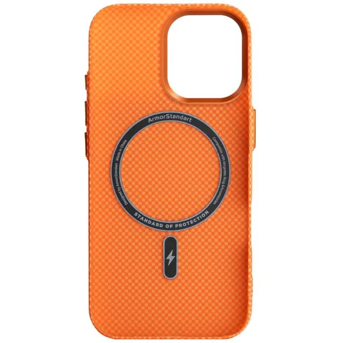 Чехол для мобильного телефона Armorstandart LikeCarbon2 MagCase Apple iPhone 16 Pro Max Kevlar Orange (ARM88595) (UA)