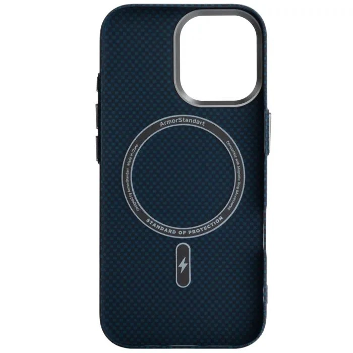 Чехол для мобильного телефона Armorstandart LikeCarbon2 MagCase Apple iPhone 17 Kevlar Dark Blue (ARM88613) (UA)