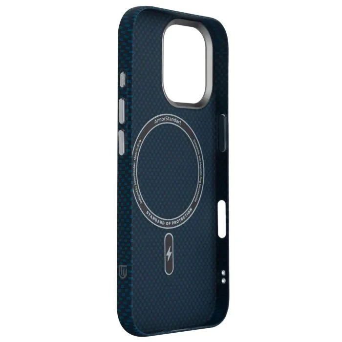Чехол для мобильного телефона Armorstandart LikeCarbon2 MagCase Apple iPhone 17 Kevlar Dark Blue (ARM88613) (UA)