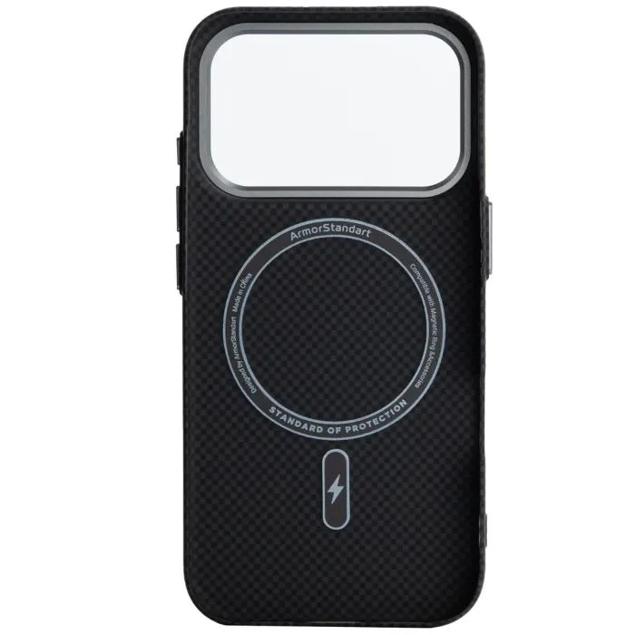 Чехол для мобильного телефона Armorstandart LikeCarbon2 MagCase Apple iPhone 17 Pro Kevlar Black (ARM88378) (UA)