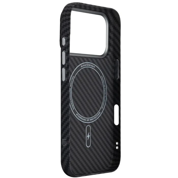 Чехол для мобильного телефона Armorstandart LikeCarbon2 MagCase Apple iPhone 17 Pro Kevlar Black (ARM88378) (UA)