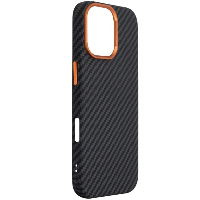 Чехол для мобильного телефона Armorstandart LikeCarbon2 SE MagCase Apple iPhone 17 Black Orange (ARM89160) (UA)