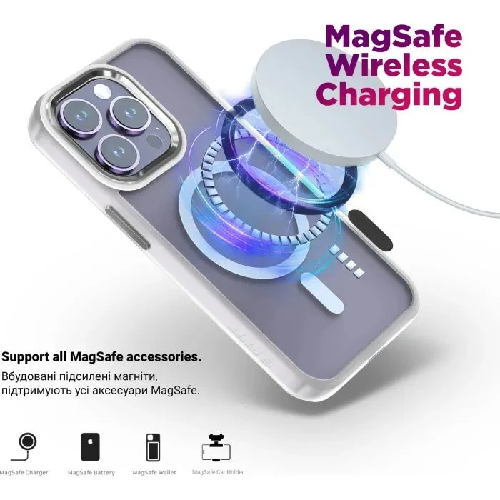 Чохол для мобільного телефону Armorstandart Unit MagCase Apple iPhone 17 Air Matte Clear Silver (ARM88999) (UA)