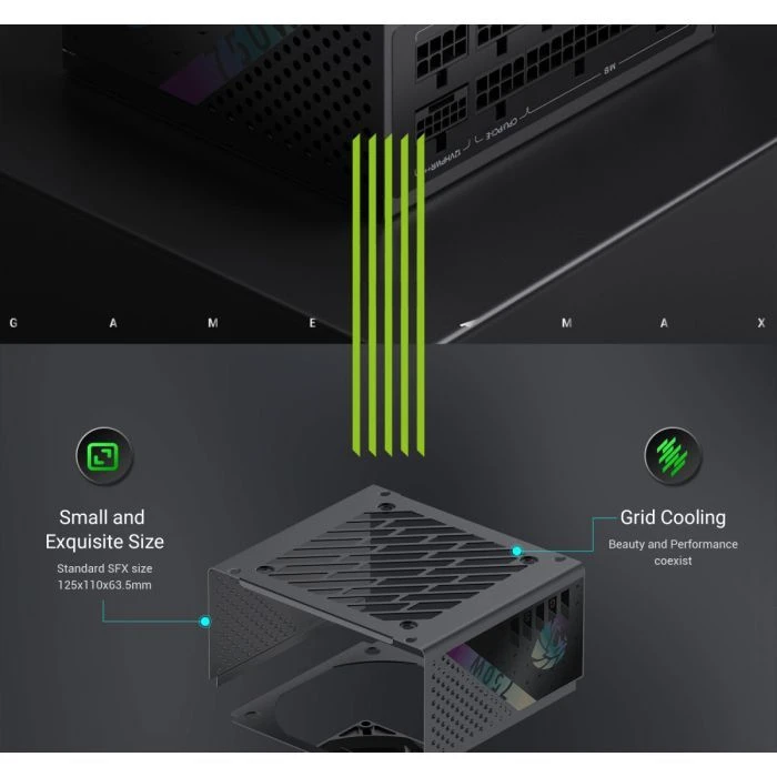 Gamemax 750W (GS 750G V25) (UA) Стандарт БП: SFX; Потужність: 750 Вт;