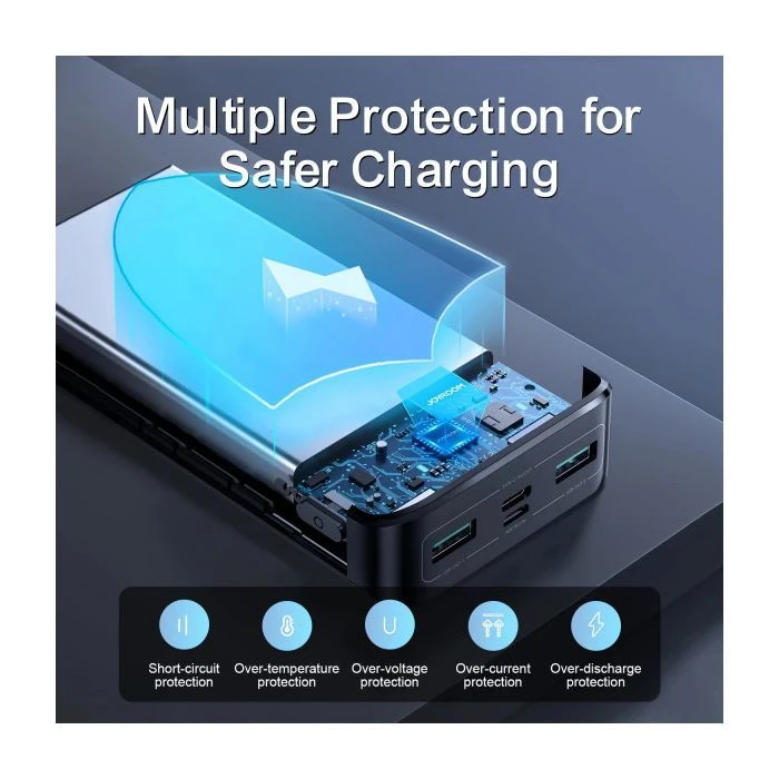 JOYROOM 20000mAh 22,5W PD, QC/3.0, 2*USB-A, Micro-USB, USB-C In/Out Black (JR-QP192) (UA)