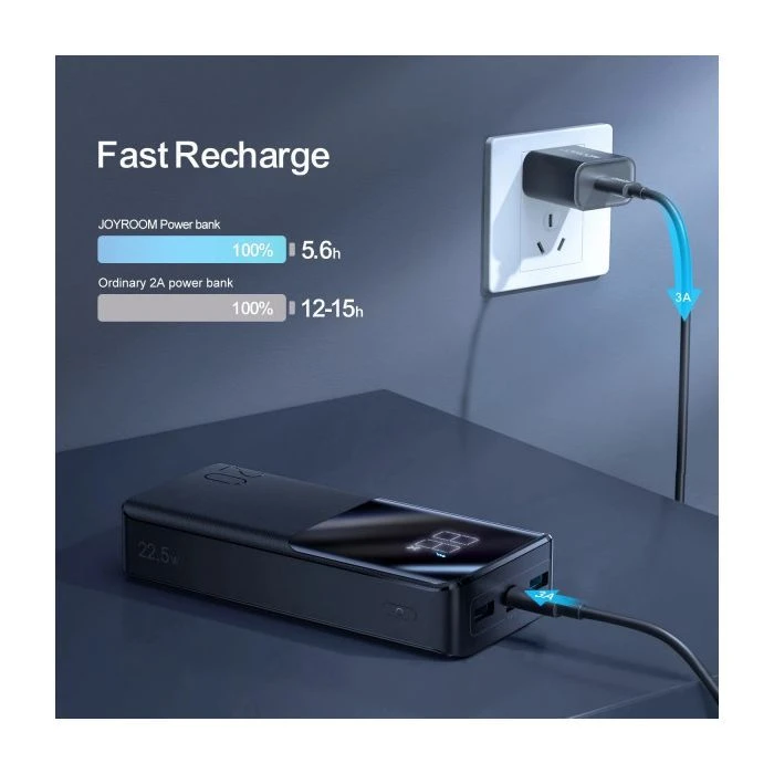 JOYROOM 20000mAh 22,5W PD, QC/3.0, 2*USB-A, Micro-USB, USB-C In/Out Black (JR-QP192) (UA)