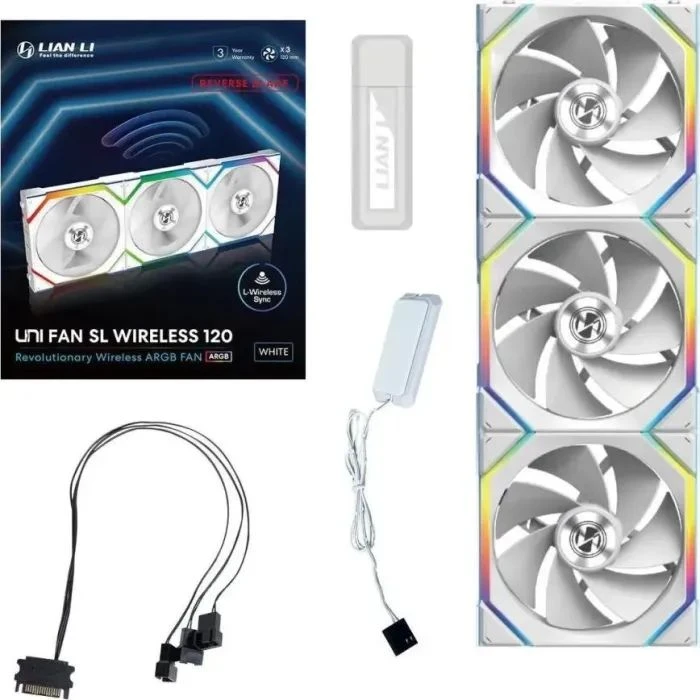 Кулер для корпусу Lian Li Uni Fan SL WIRELESS 120-3 REVERSE BLAD (G99.12RSL1W3W.00) (UA) Кількість вентиляторів: 3;