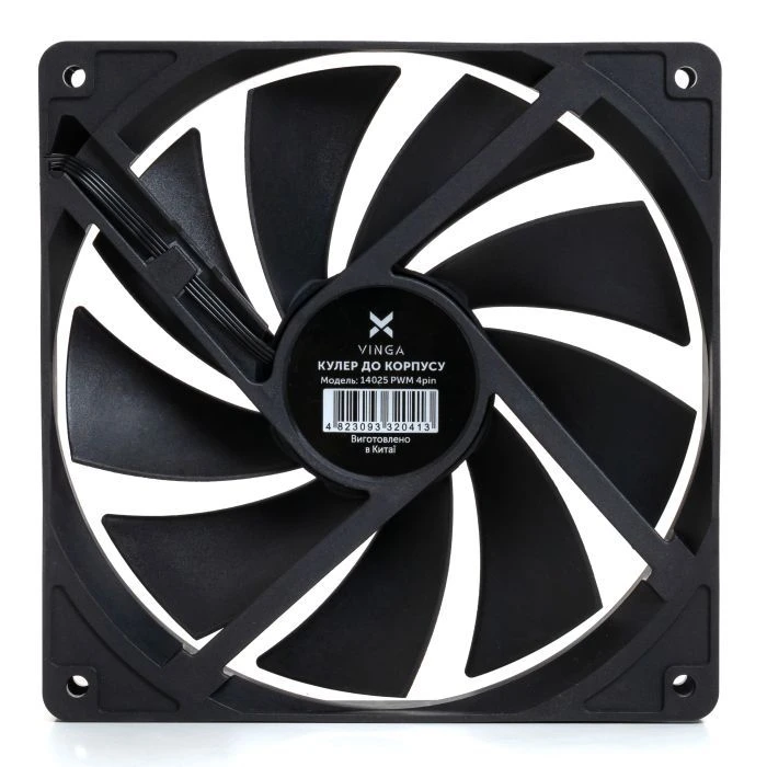 Кулер для корпусу Vinga 14025 PWM 4pin (UA) Кількість вентиляторів: 1;