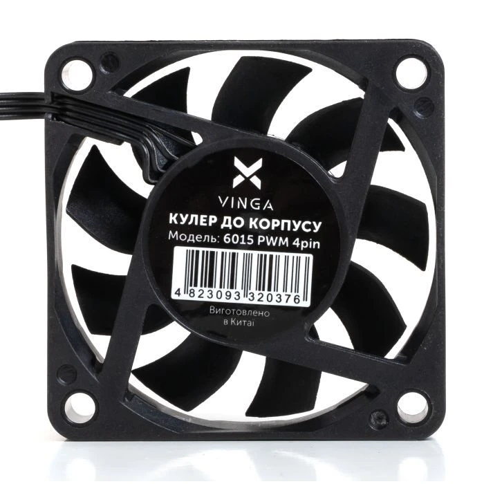 Кулер для корпусу Vinga 6015 PWM 4pin (UA) Кількість вентиляторів: 1;
