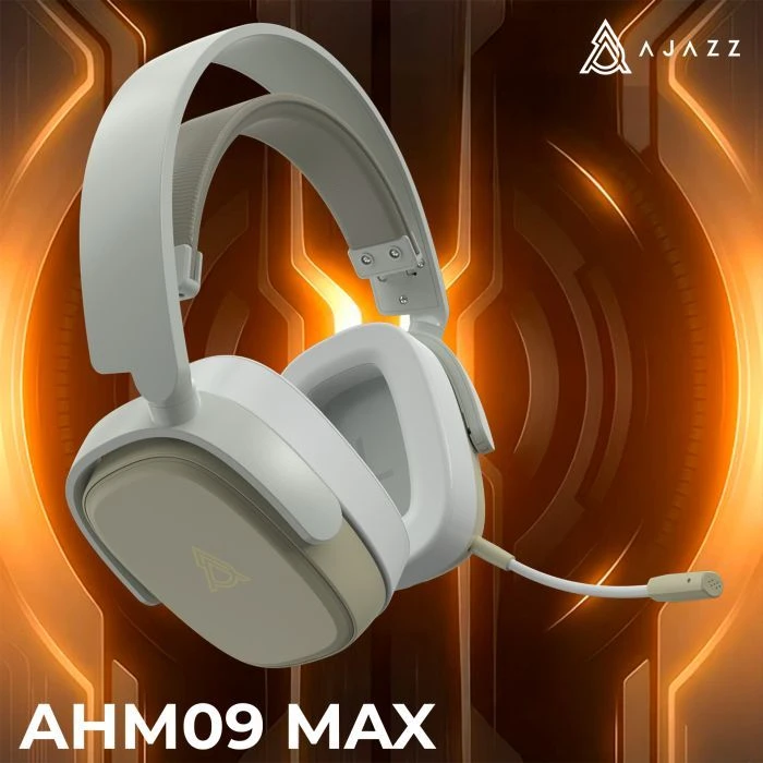 Навушники Ajazz AHM09 MAX 3-Mode Gray/White (AHM09-MAX-GW) (UA)