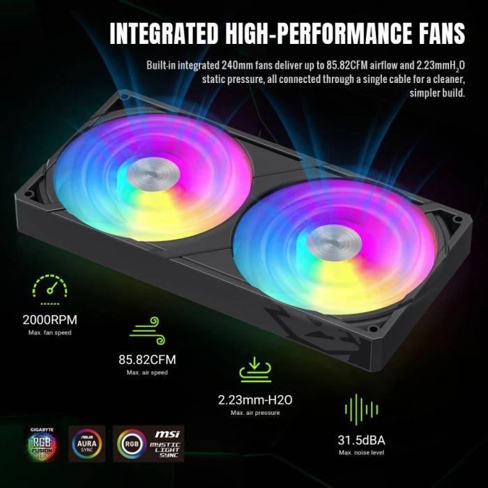 Система жидкостного охлаждения Gamemax GLACIER 240 LCD BK (UA)