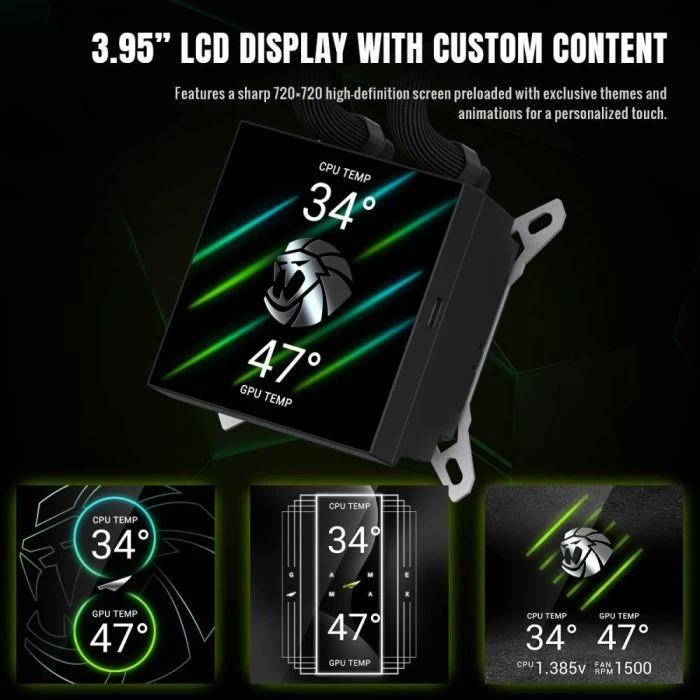 Система жидкостного охлаждения Gamemax GLACIER 240 LCD BK (UA)