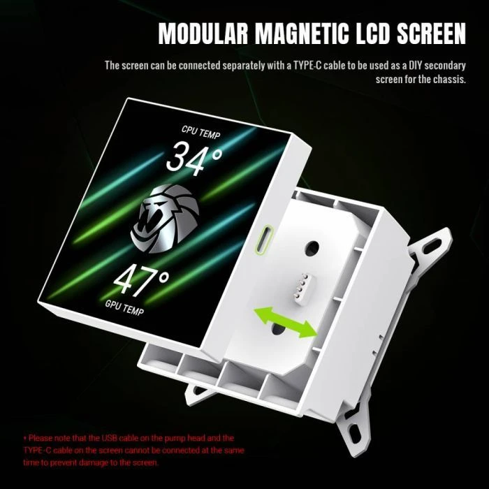 Система жидкостного охлаждения Gamemax GLACIER 240 LCD WH (UA)