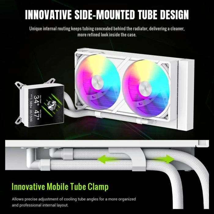 Система жидкостного охлаждения Gamemax GLACIER 240 LCD WH (UA)