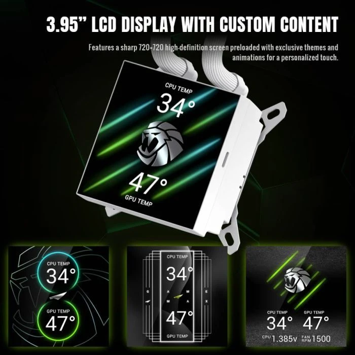 Система жидкостного охлаждения Gamemax GLACIER 240 LCD WH (UA)