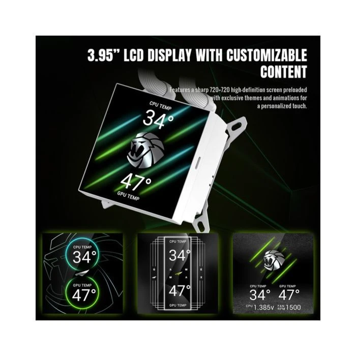 Система рідинного охолодження Gamemax GLACIER 360 LCD WH (UA)