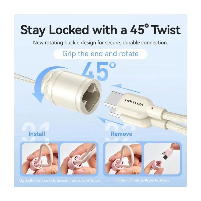 VENTION 10000mAh 22,5W Fast Charging, USB-A, 2xUSB-C Beige (FKAN0-C) (UA)