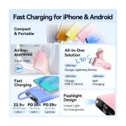 VENTION 10000mAh 22,5W PD, USB-A, USB-C In/Out, Lightning In/Out, LED display, Blue (FHZL0) (UA)