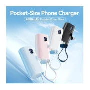 VENTION 4800mAh 22,5W PD, USB-C In/Out, LED display, with built-in Lightning cable Black (FHRB0) (UA)