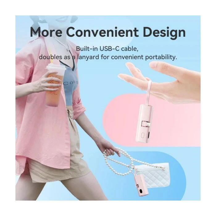 VENTION 4800mAh 22,5W PD, USB-C In/Out, LED display, with built-in Lightning cable Black (FHRB0) (UA)